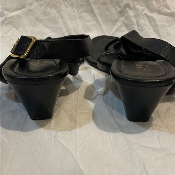 Ralph Lauren Linda Leather Heeled wedge Sandals Black Size 6B. Strappy spring - Picture 4 of 10